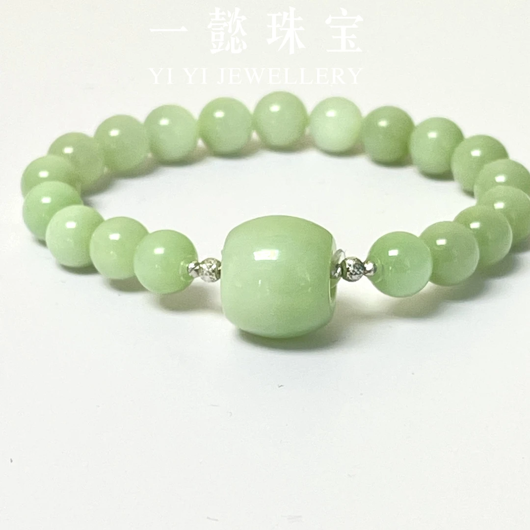 【一懿珠宝】天然和田玉黑羊洞猫眼18K金手串8MM  气质百搭款 hy060