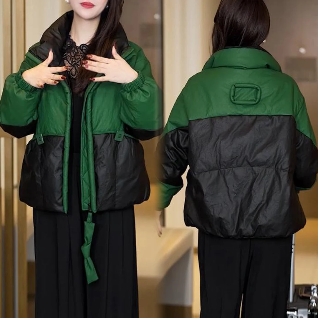 设计感时尚棉服棉衣2025冬季新款保暖拼接宽松休闲显瘦棉袄外套女