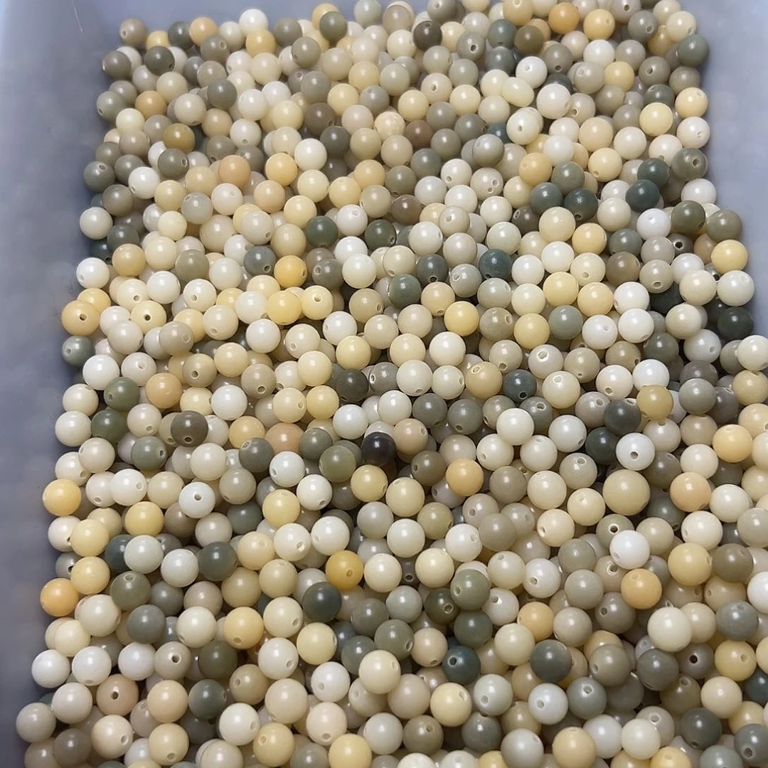菩提根/象牙果吊坠卡8白绿圆100颗