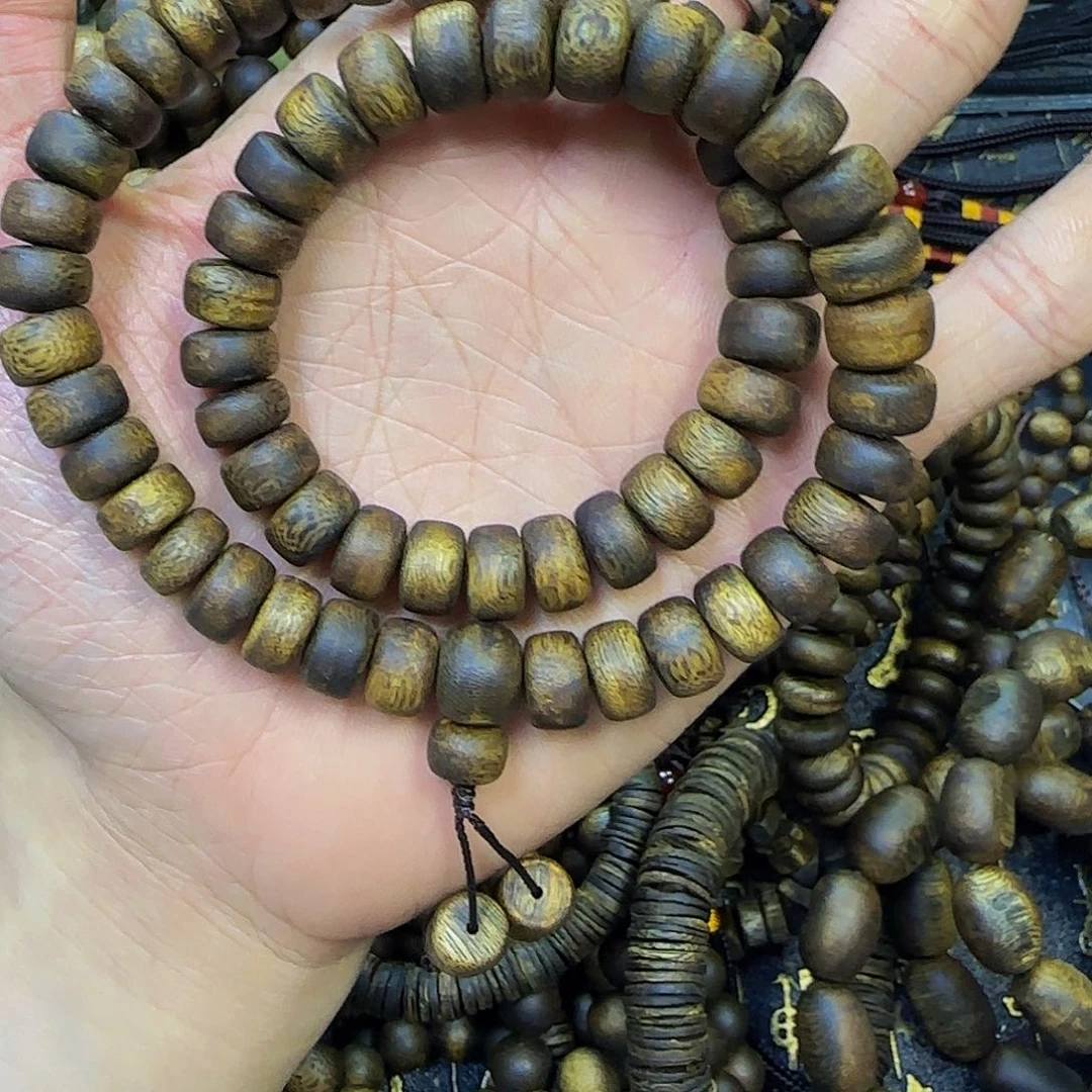 沉香手串电****设99沉算盘珠24.9克