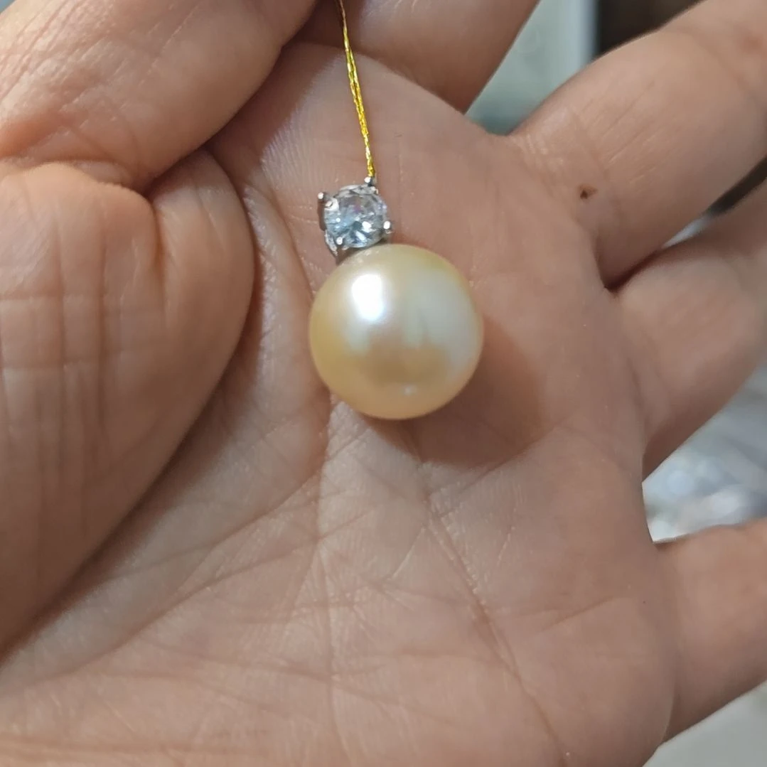 耳饰银S925镶嵌淡水珍珠13-14㎜微瑕款