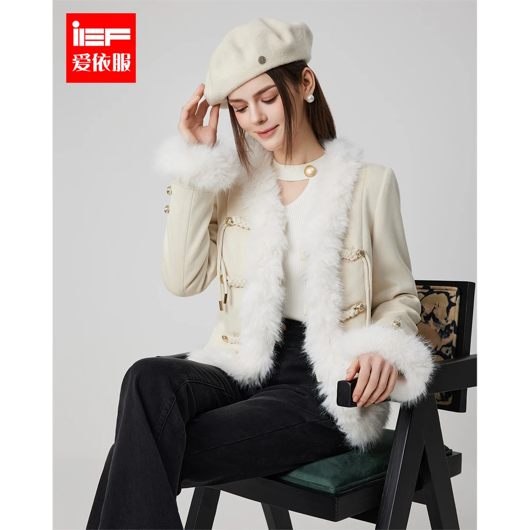 IEF/爱依服【DNA系列】2025冬季新款高级感磨砂皮外套流光风