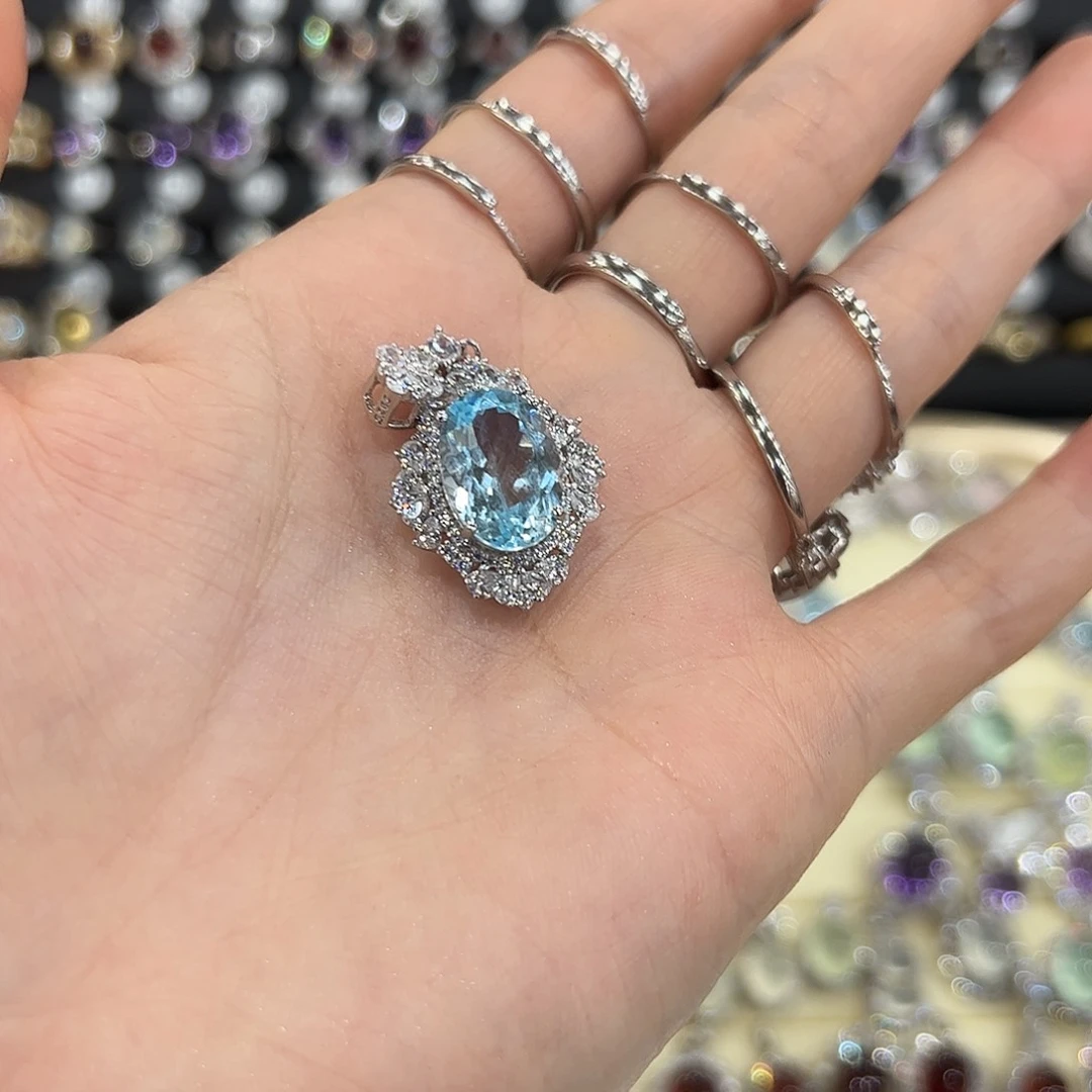 银S925镶嵌挂坠托帕石N****.