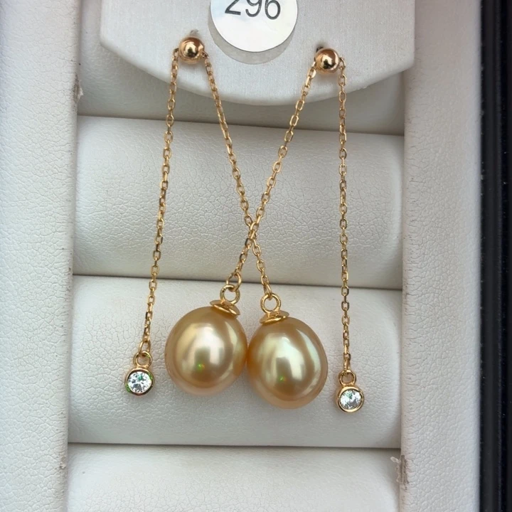 银S925镶嵌海水珍珠耳钉