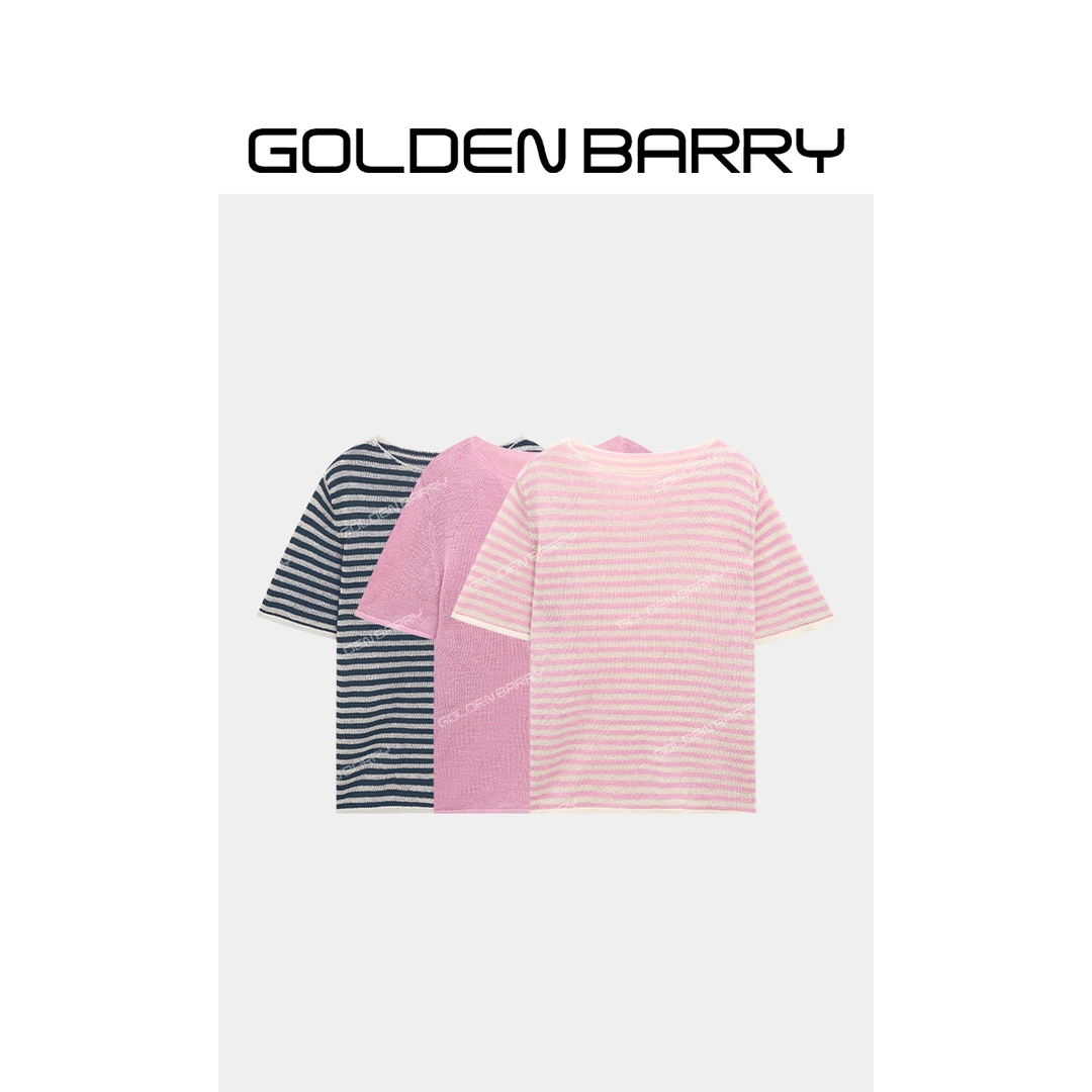 GOLDENBARRY|246454“缕缕织意”温柔慵懒风针织短袖