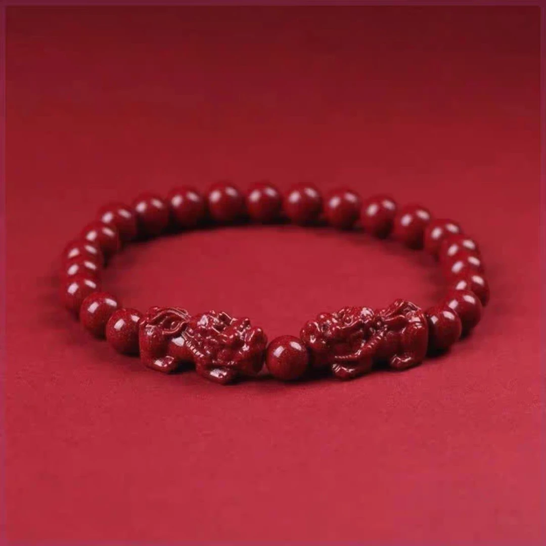 朱砂貔貅 吉祥招福纳福手串套装  .