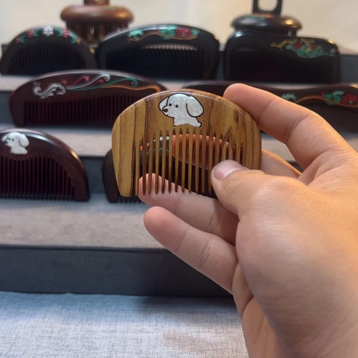 香榧木海南黄花梨非遗手工木梳