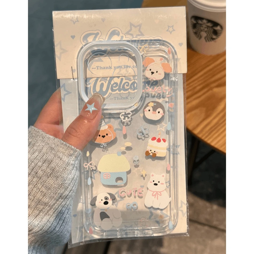 蛋糕小狗企鹅适用苹果iPhone系列手机小众个性全包防摔手机保护套