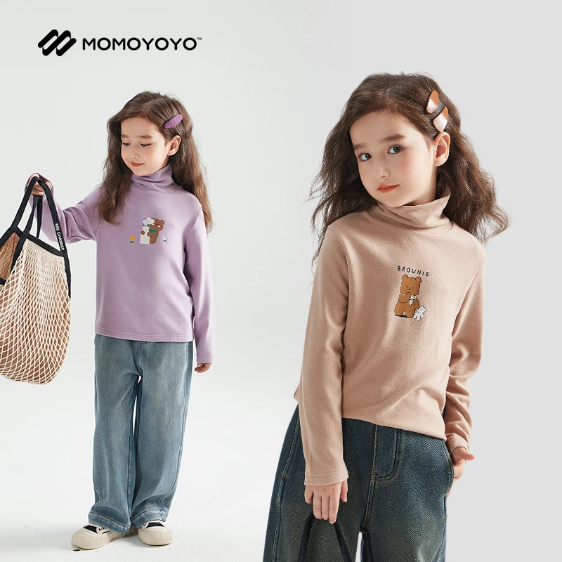 【小熊派对】女童高领小熊系列卡通T恤儿童内搭打底衫6712D