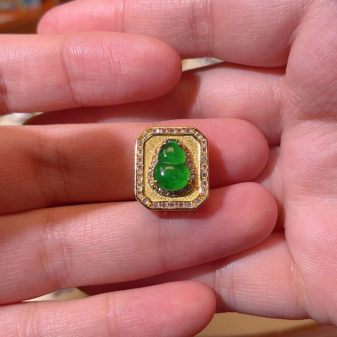 吊坠(不含链)银S925镶嵌翡翠