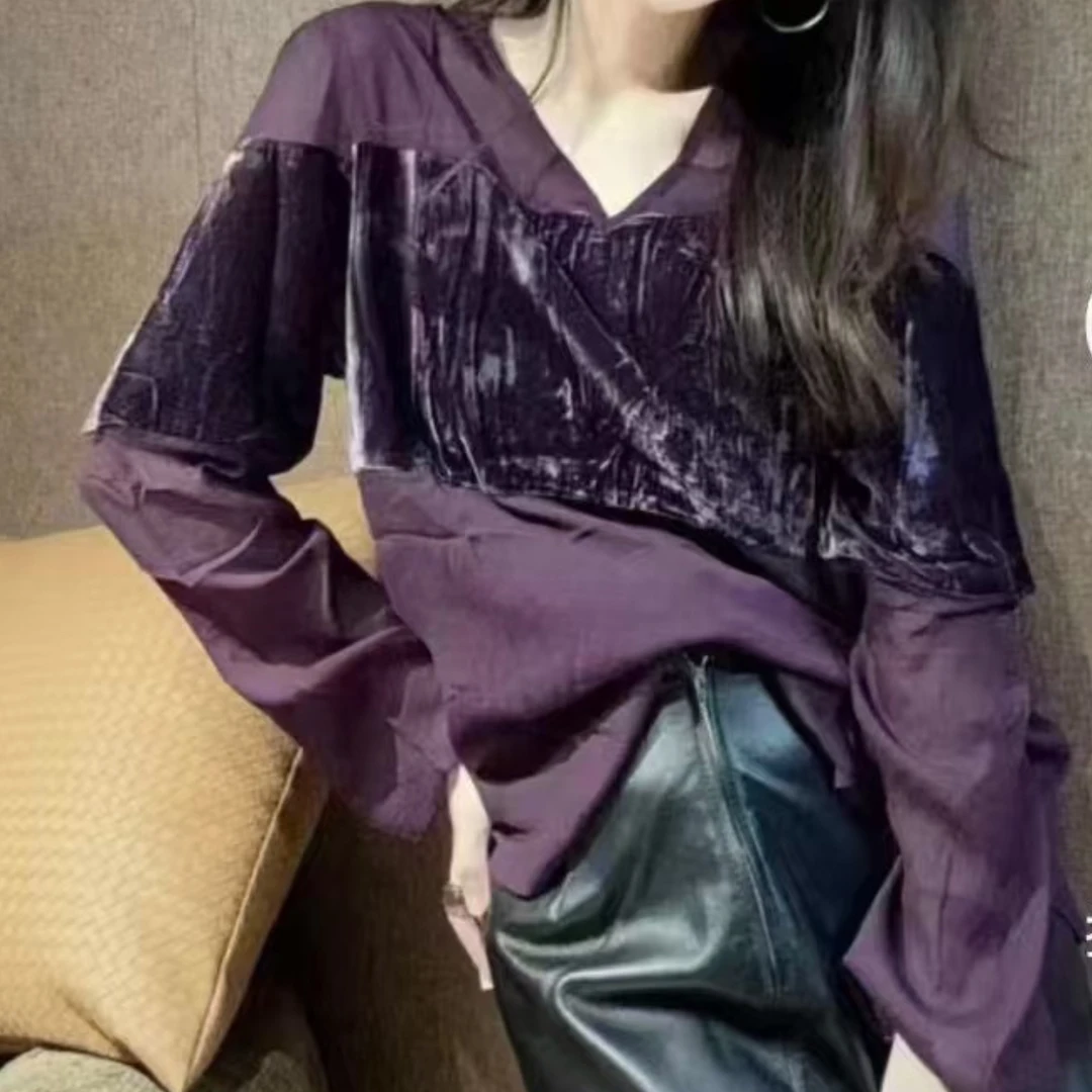 LELE 早春新款御姐气质拼接网红假两件宽松