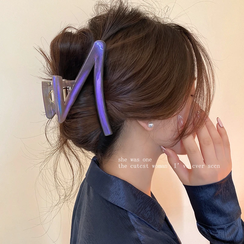 高质量小众Z字形抓夹女高级感2025新款大号鲨鱼夹发夹后脑勺头饰