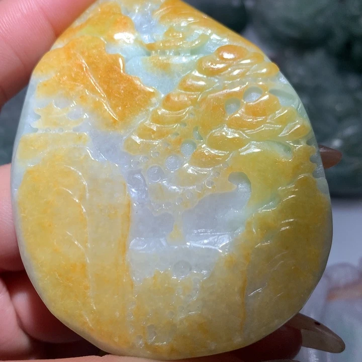 翡翠未镶嵌颈饰保真天然A货翡翠