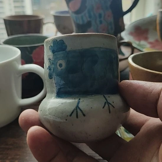 青花陶泥手工拉坯