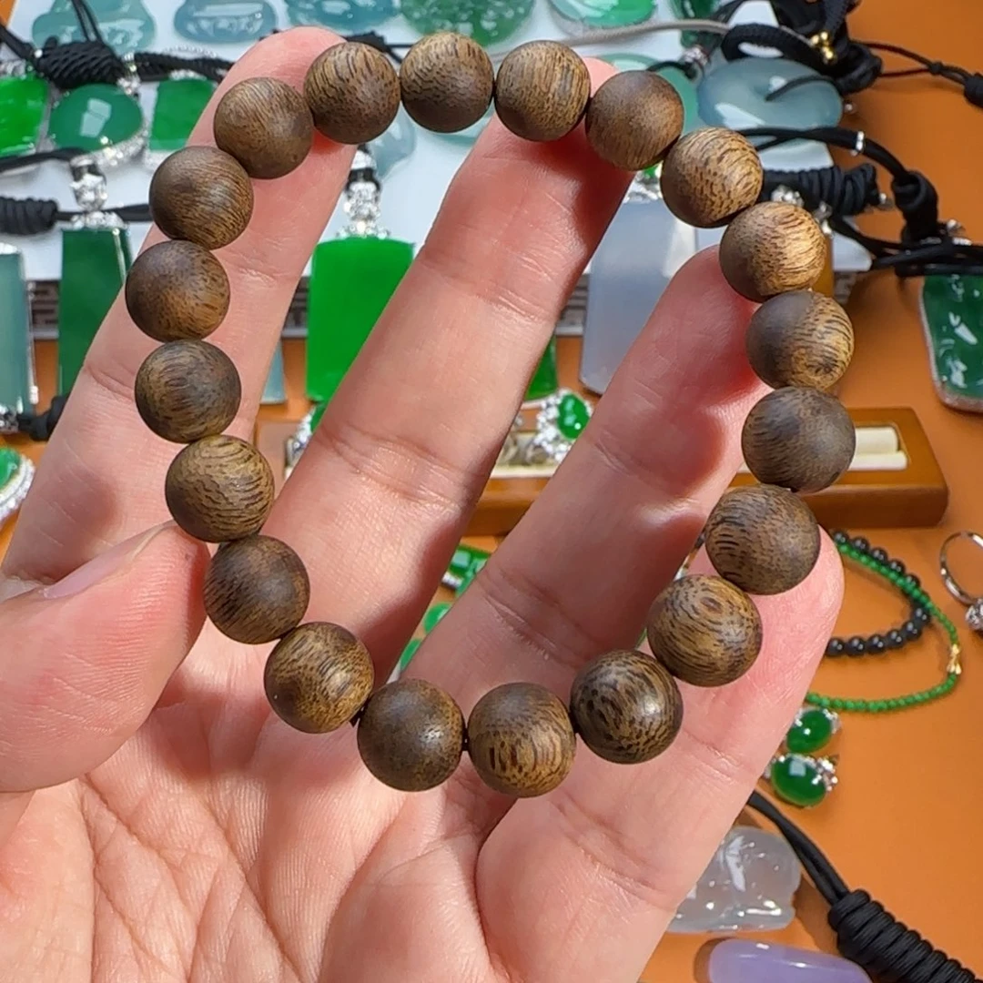 手串沉香海南绿奇楠99沉10mm