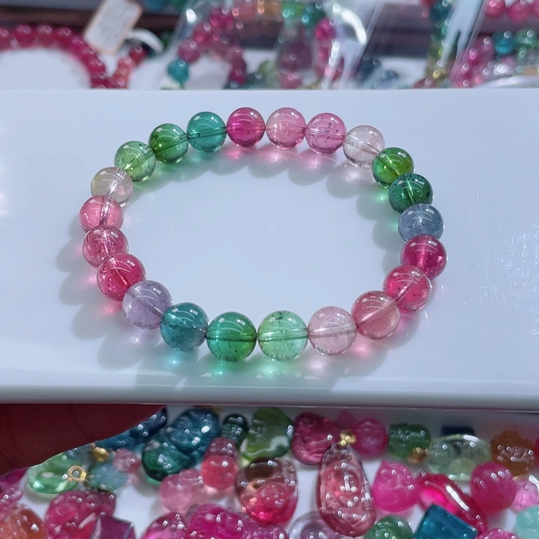 手链碧玺未镶嵌8.7mm左右