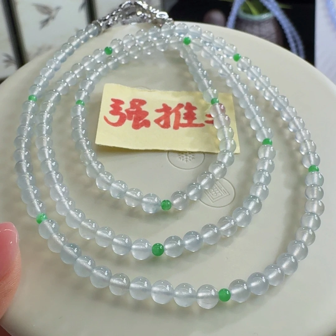 未镶嵌手链翡翠玻璃钢小米珠4.2mm