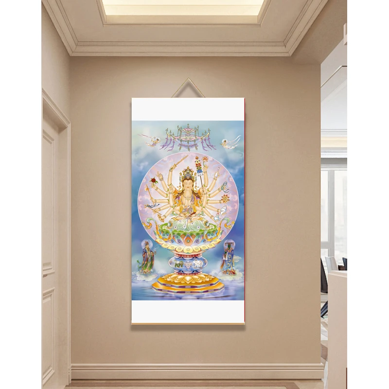 【230准提佛母】60x120cm现代简约挂轴装饰画办公室家居装饰画
