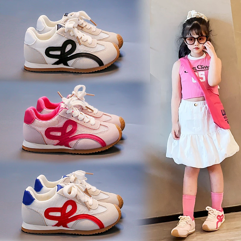 儿童夏季网面德训鞋宝宝透气网鞋男童女童鞋子男6-12岁潮流运动鞋