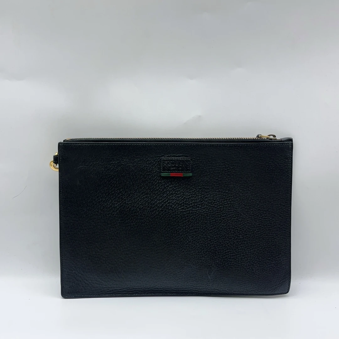 95新 GUCCI/古驰  黑色手拿包 1386 9822