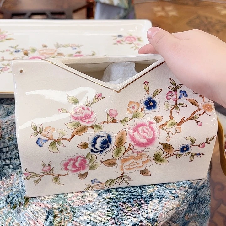 摆件家居纸巾盒绿植