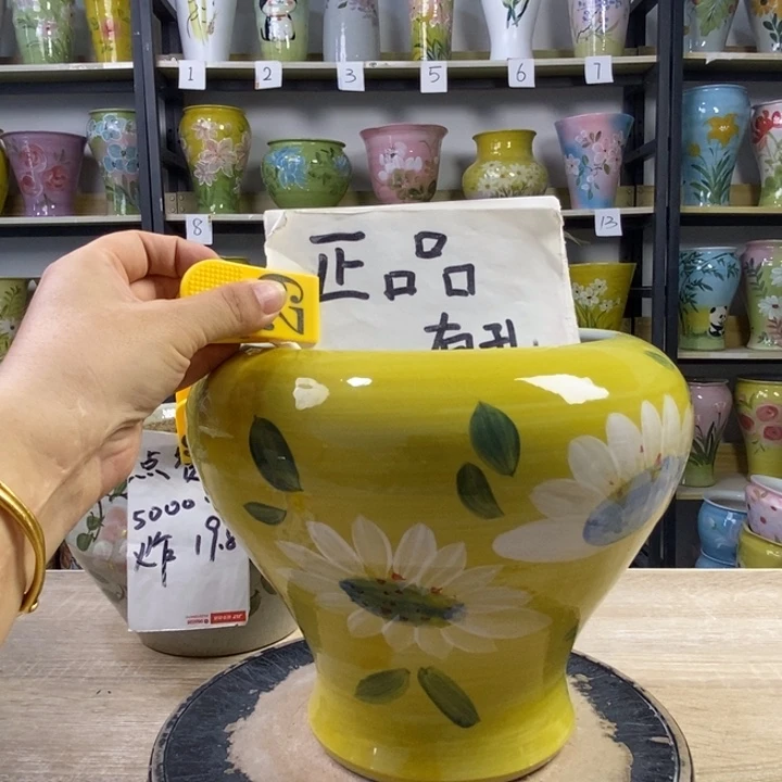 景德镇手工手绘高温陶瓷花盆