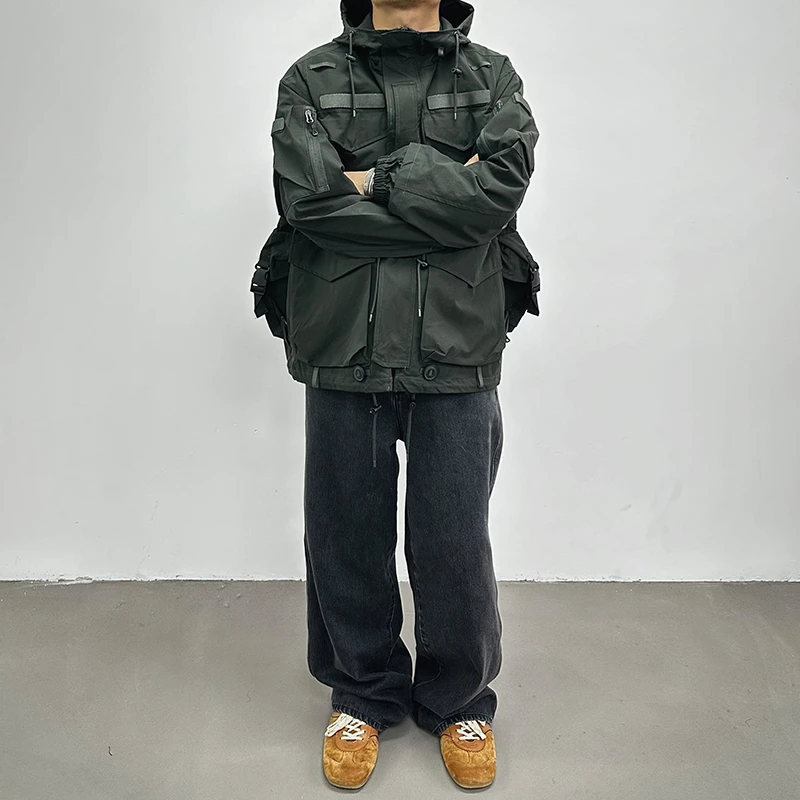 Defilemag 2025AW多口袋工装A字阔版户外休闲防风宽松派克服夹克