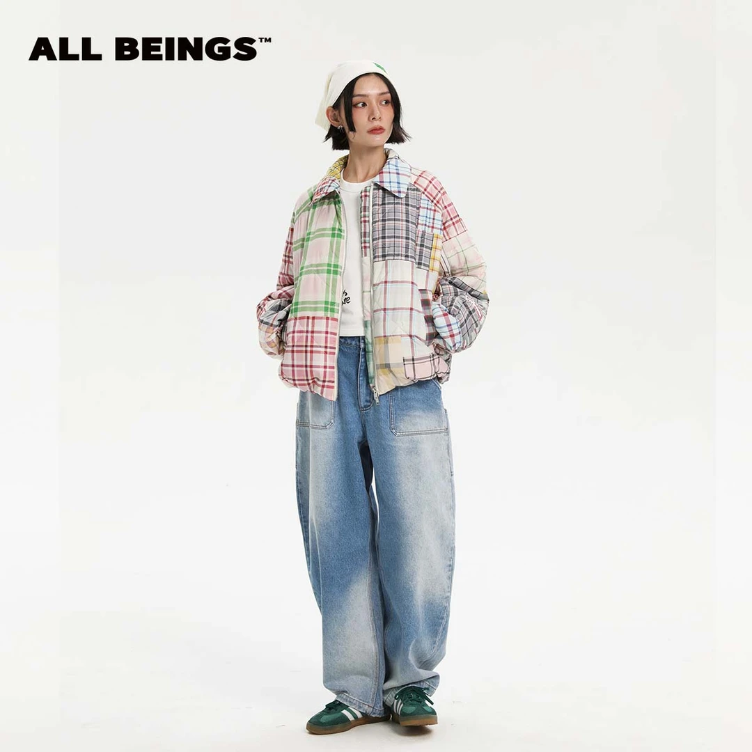 ALL BEINGS百家布新雪丽绗缝空气感棉服宽松百搭外套