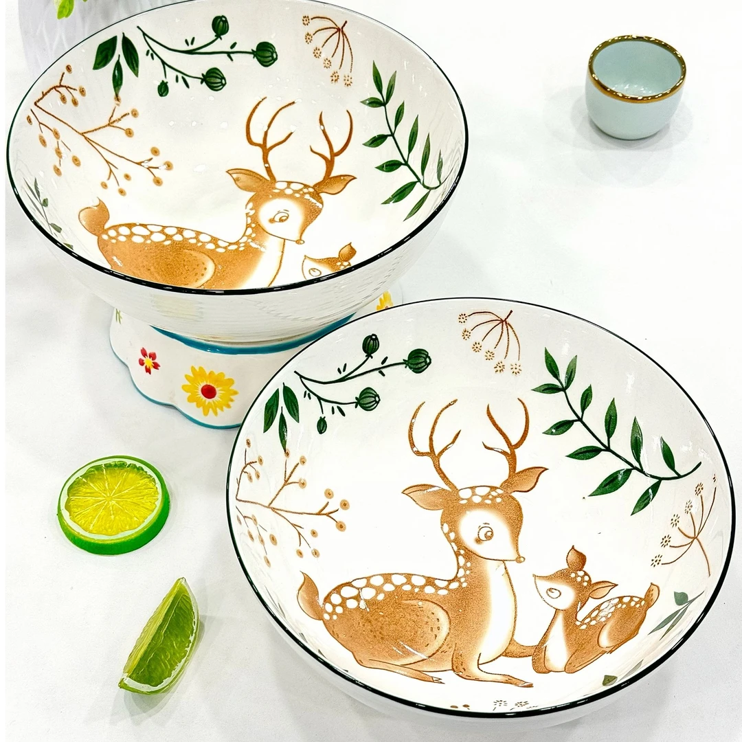 8英寸小鹿竖纹汤碗