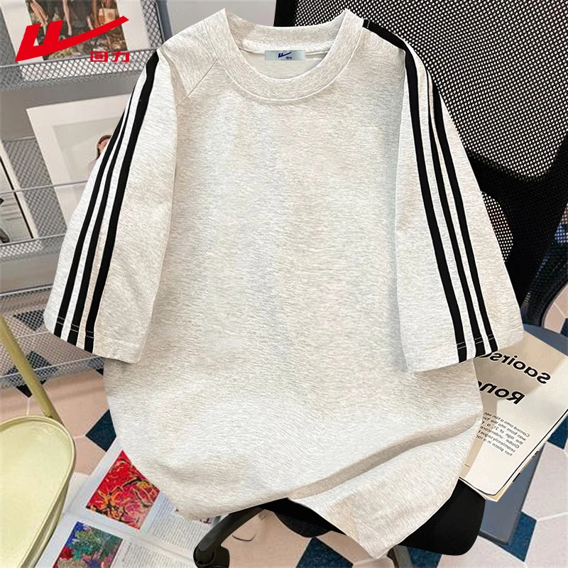 回力美式夏装短袖t恤男女2025夏季纯棉情侣美式复古小众校园上衣