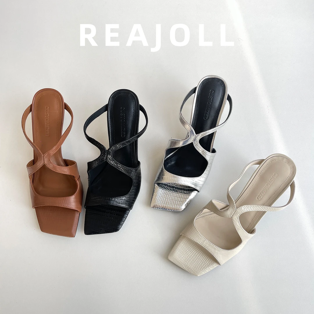 REAJOLL拖鞋女夏外穿2025新款高级感网红ins超火增高跟鞋凉拖女