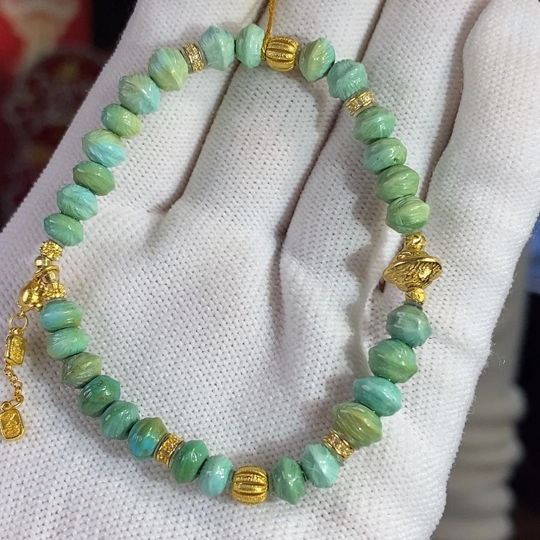 绿松石银S925镀金镶嵌珠宝奇石