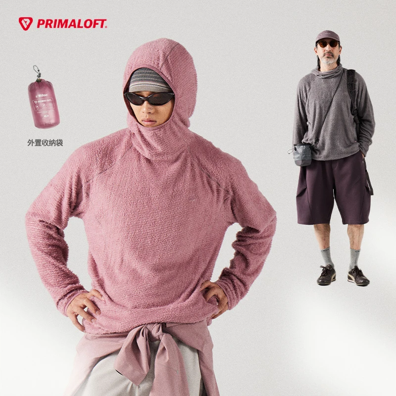 NothommeBLUE蓝岐95克P棉绒primaloft轻量户外徒步连帽长袖卫衣男