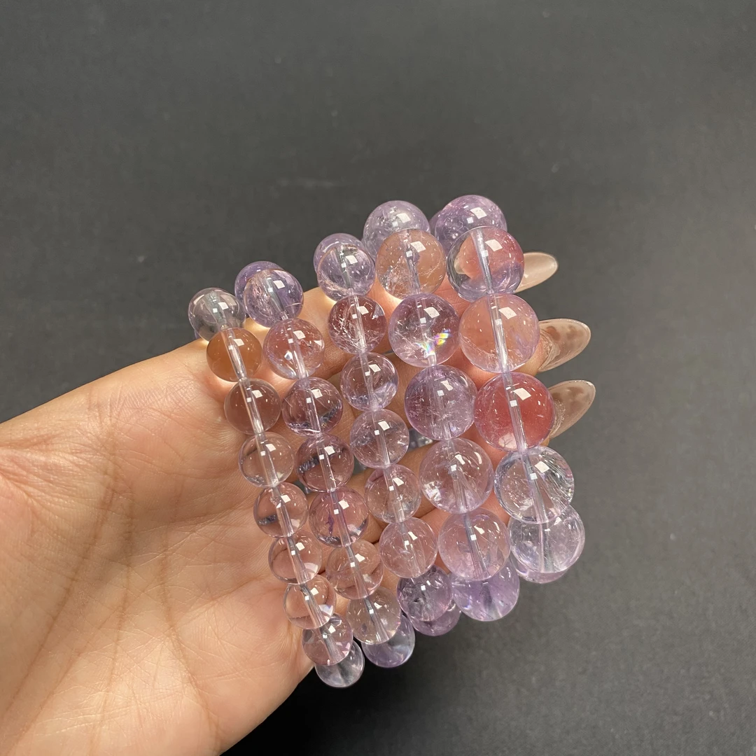 y68 紫超水晶手链8-11mm+多样性发一