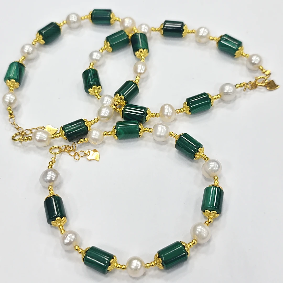 【书记甄选】原创淡水珍珠搭配孔雀石手链 多样性发一件  CC3791