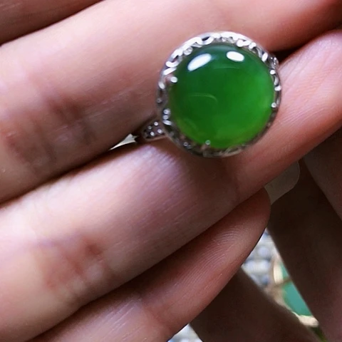 和田玉银S925镶嵌戒指