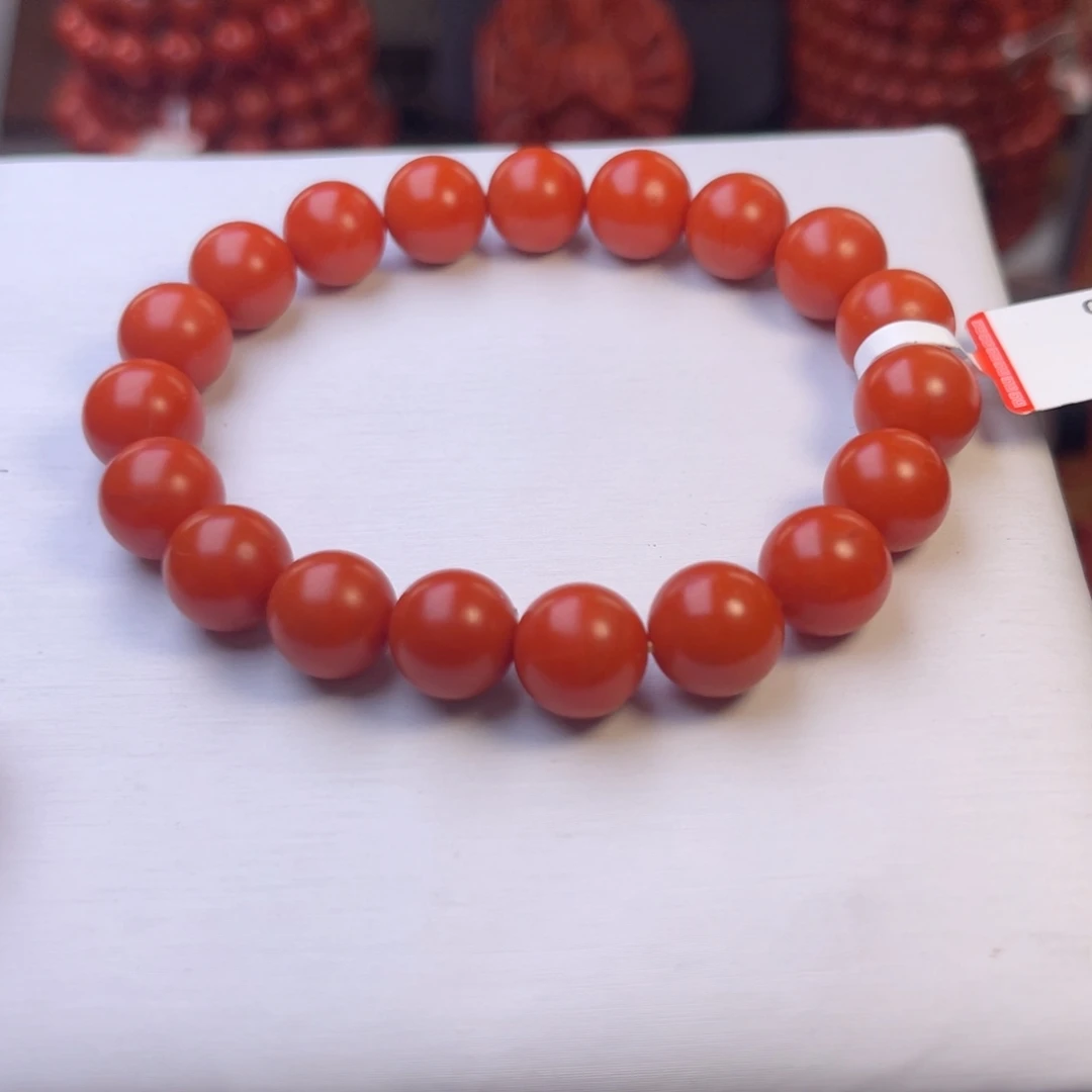 南红玛瑙未镶嵌保山精工圆珠手串卡10➕