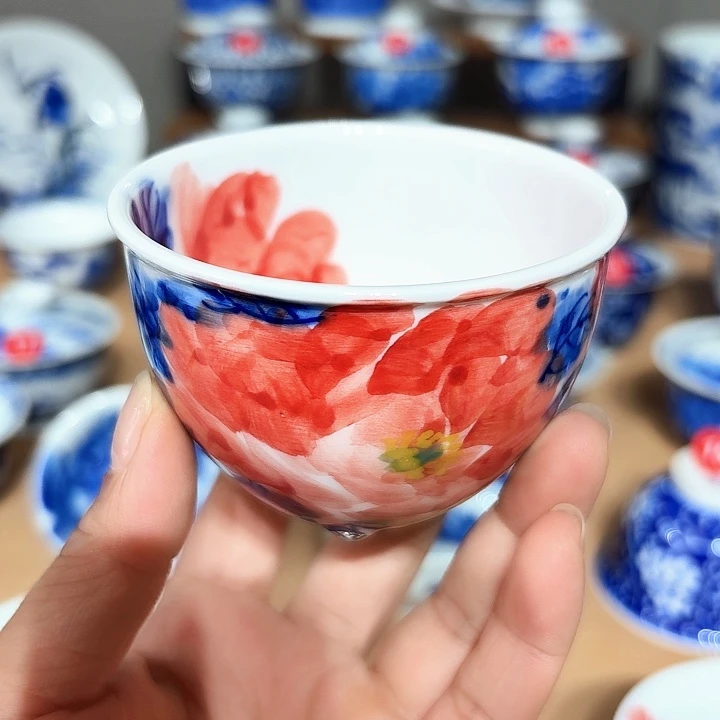 景德镇纯手工手绘单杯