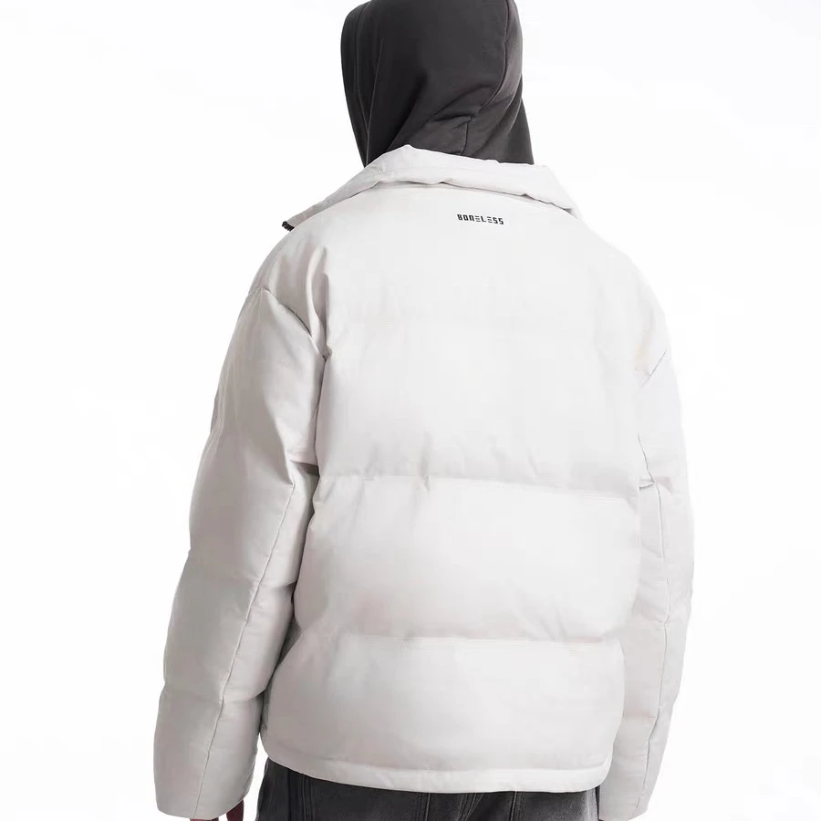 BO轻微污染面效果pu皮棉服秋冬保暖外套设计感棉衣(正品默认微瑕)