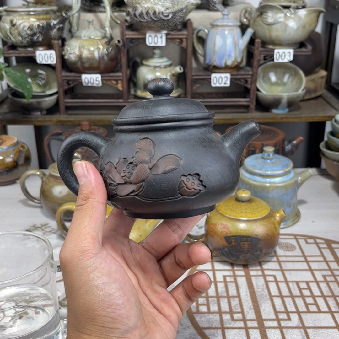 200cv菩提纹潘壶，建水紫陶全手工制作