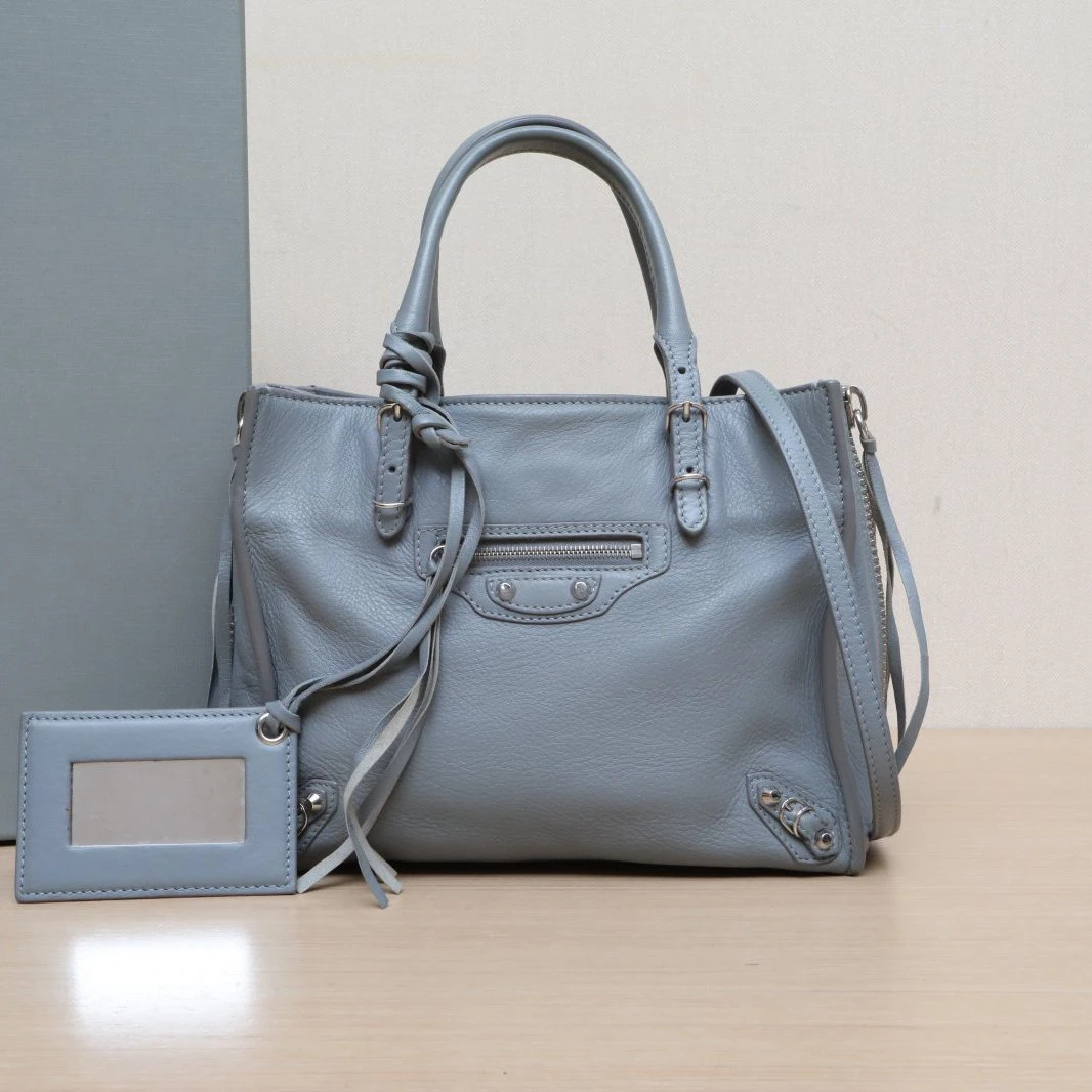 95新 Balenciaga/巴黎世家 娇】单肩包 机车包 雾霾蓝P225580839