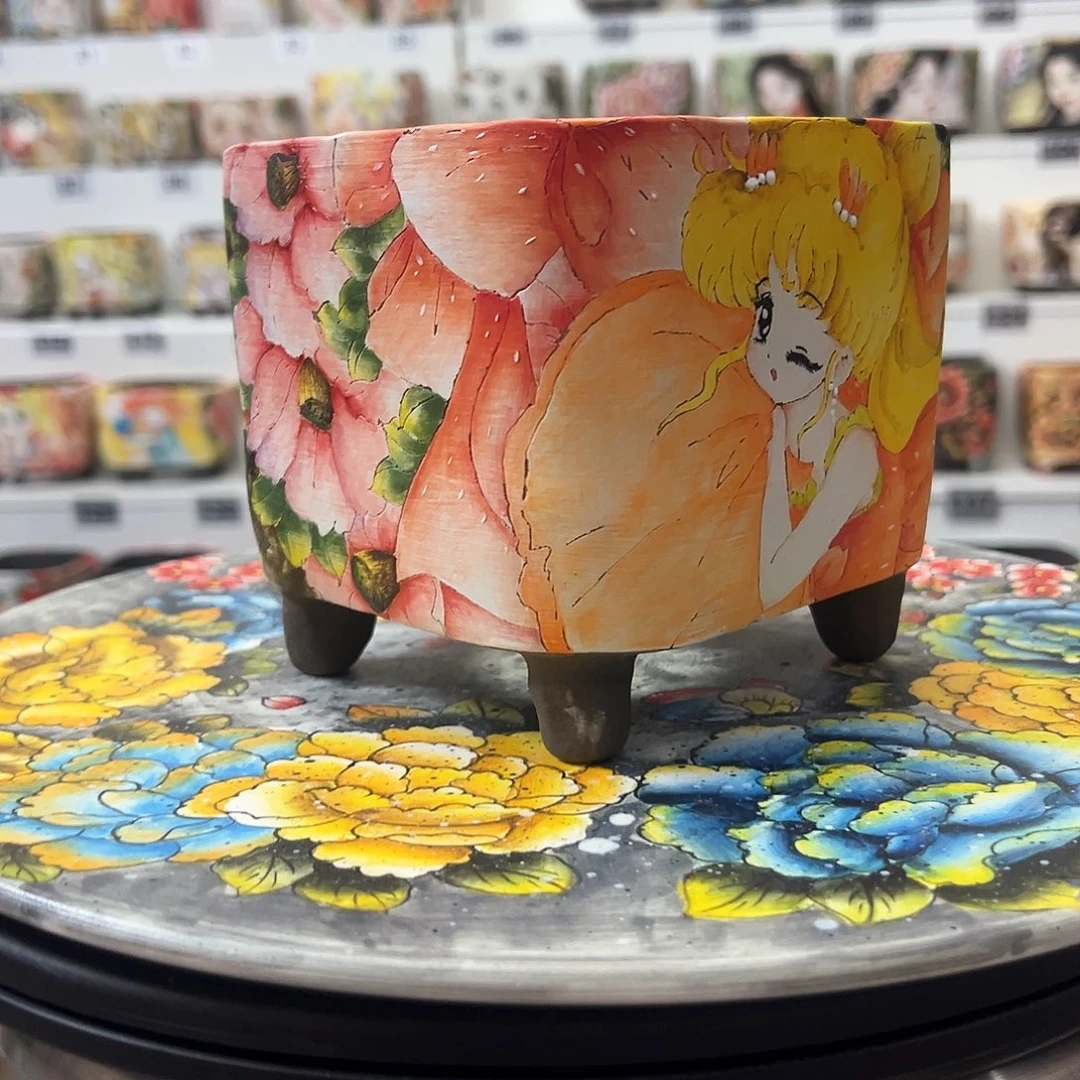 手绘陶瓷花盆美盆