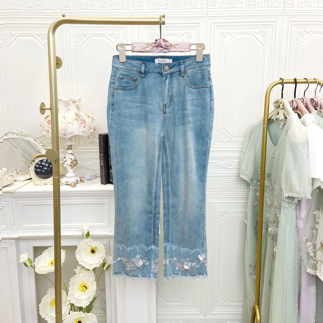 夏季时尚七分牛仔裤薄款女装AOS2203