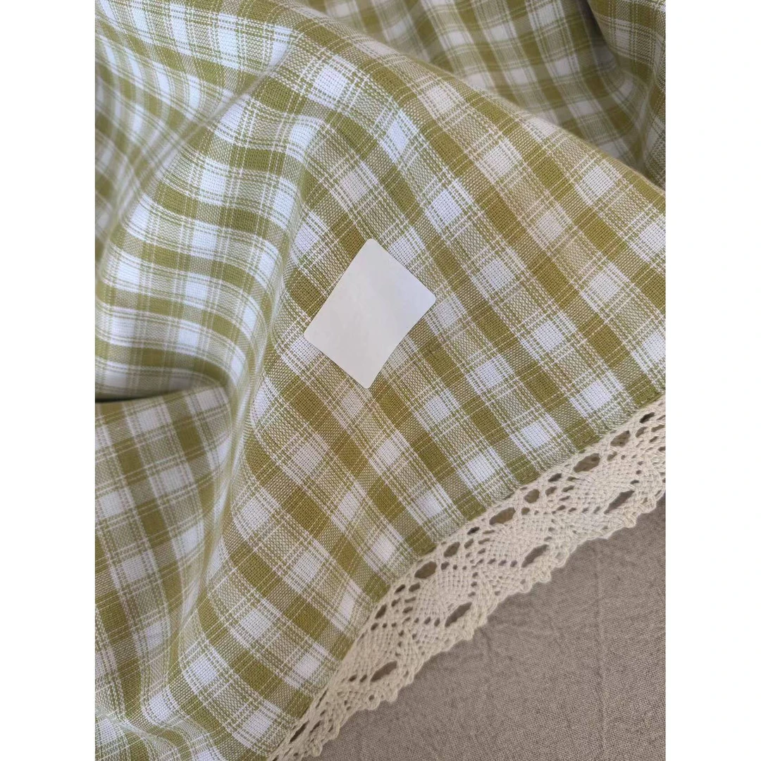 《瑕疵款喜格子》汉麻雨露麻双层色织工艺花边多功能巨厚毯子床单