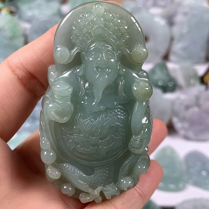 颈饰未镶嵌翡翠立体财神爷福利