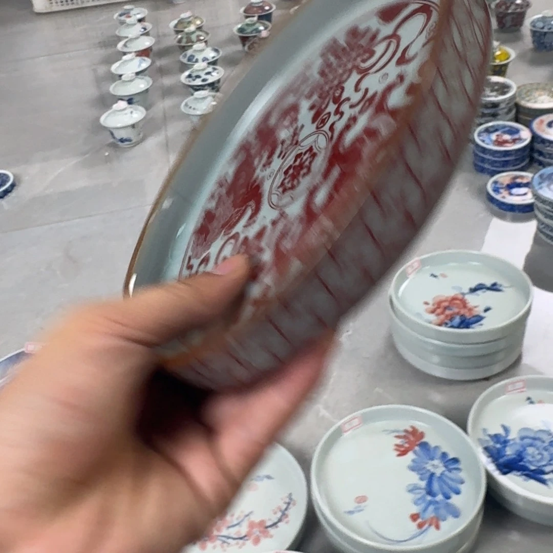 摆件老陶泥釉里红狮子大壶承