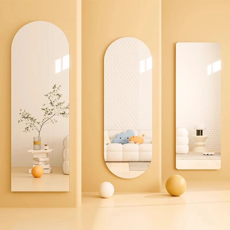 全身穿衣镜子贴墙自粘家用卧室高清玻璃镜宿舍出租房试衣镜贴柜门