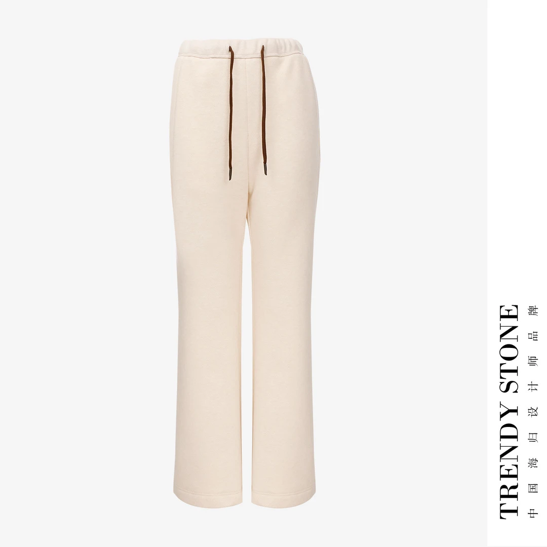 潮石”温暖过冬“加厚绒羊毛醋酸高腰直筒显瘦高时尚百搭TW75115PA