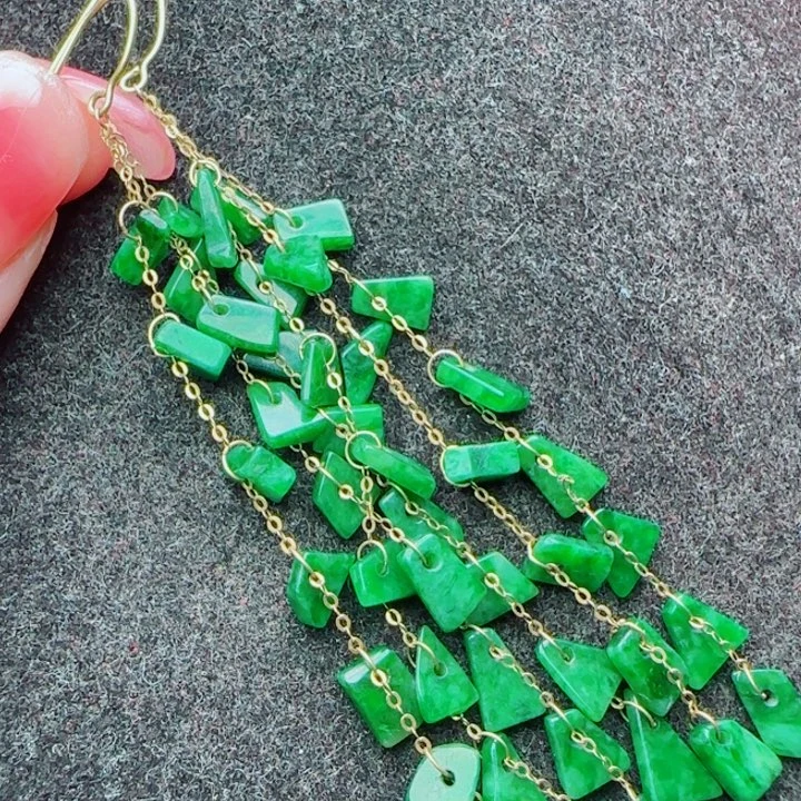 翡翠18K金镶嵌颈饰天然A货32