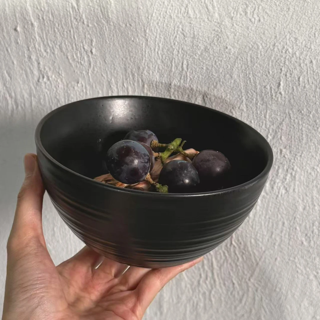 w235 复古陶瓷面碗6英寸哑光汤菜碗 微瑕 凑满20发货